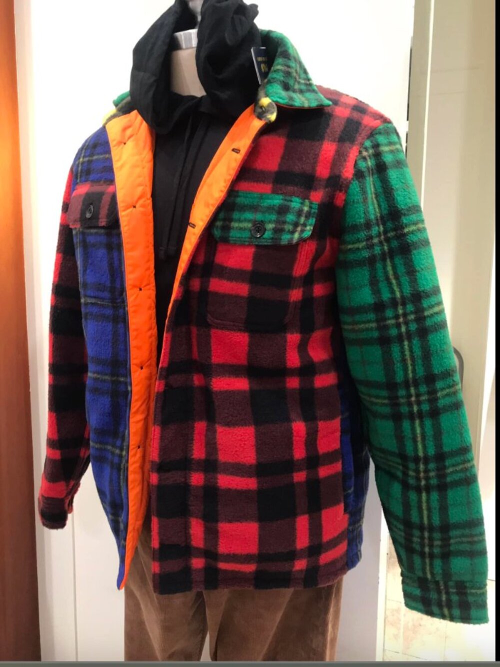 Polo Ralph Lauren Colorful Plaid Brushed Fleece Shirt Jacket XS